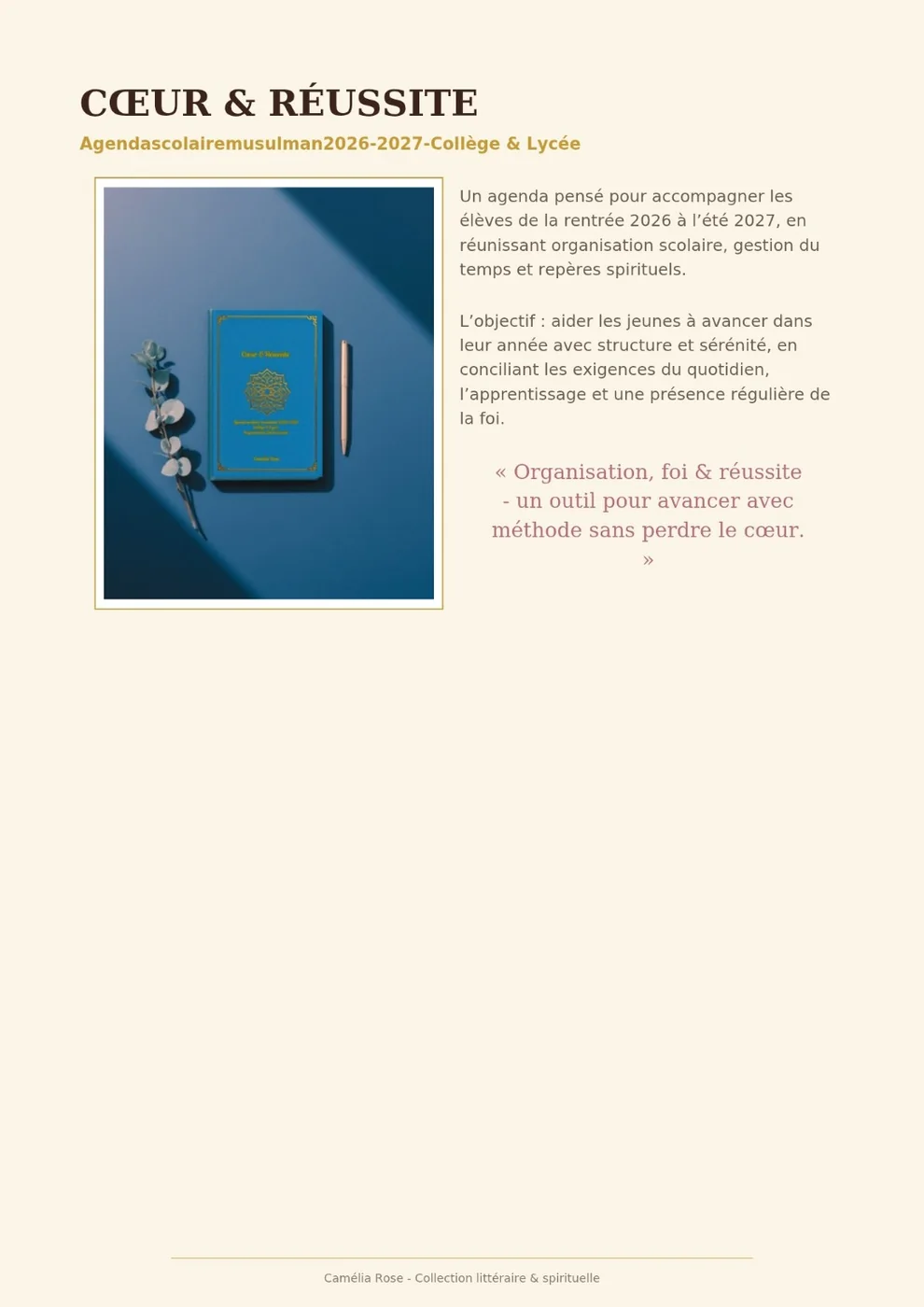 Présentation de Cœur et Réussite