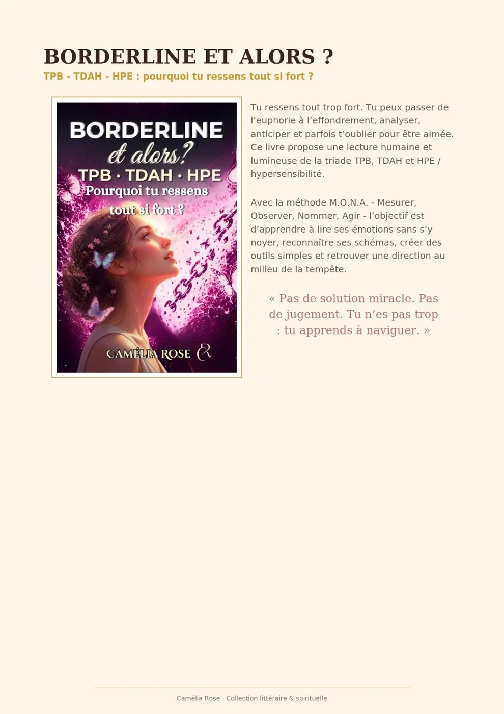 Présentation de Borderline et alors ?